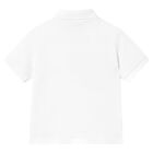 Younger Boys White Logo Polo Shirt, 1, hi-res