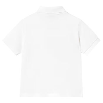 Younger Boys White Logo Polo Shirt