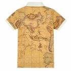 Boys Beige Geo Map Polo Shirt, 1, hi-res