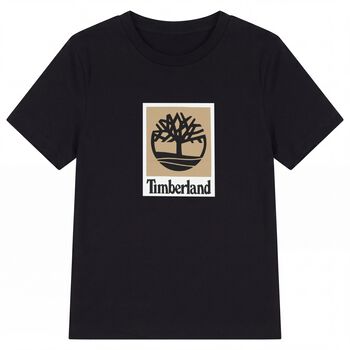 تيشيرت للأولاد بالشعار باللون الأسود