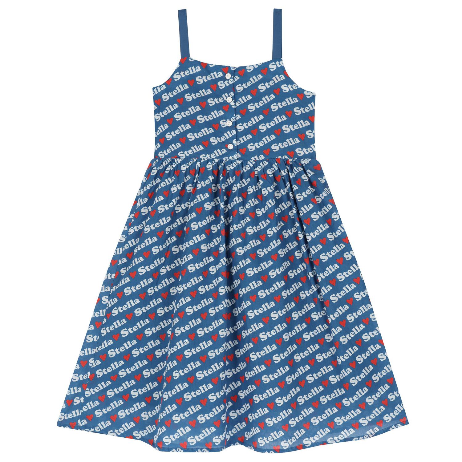 Girls Blue Logo Dress, 1, hi-res