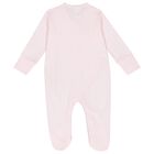 Girls Pink Heart Babygrow, 1, hi-res