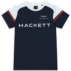 تيشيرت أولاد بالشعار باللون الكحلى والابيض, 2, hi-res