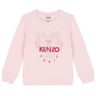 Girls Pale Pink Tiger Logo Sweatshirt, 1, hi-res
