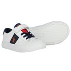 Younger Boys White Logo Trainers, 1, hi-res