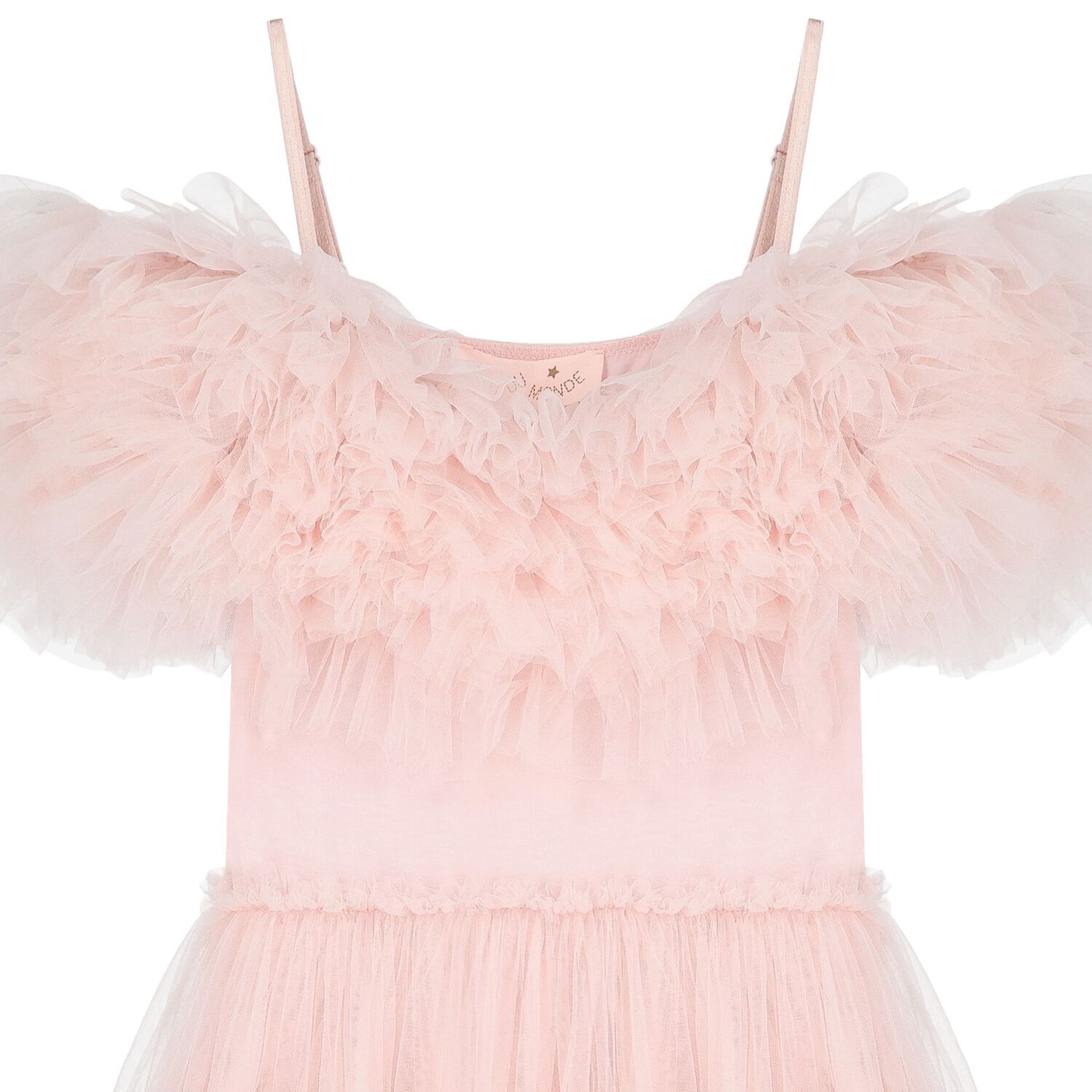 Girls Pink Ruffled Tulle Dress, 1, hi-res