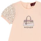  فستان بنات باللون البرتقالي عليه حقيبة للفتيات الصغيرات, 2, hi-res