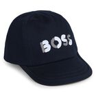 Baby Boys Navy Blue Logo Cap, 2, hi-res