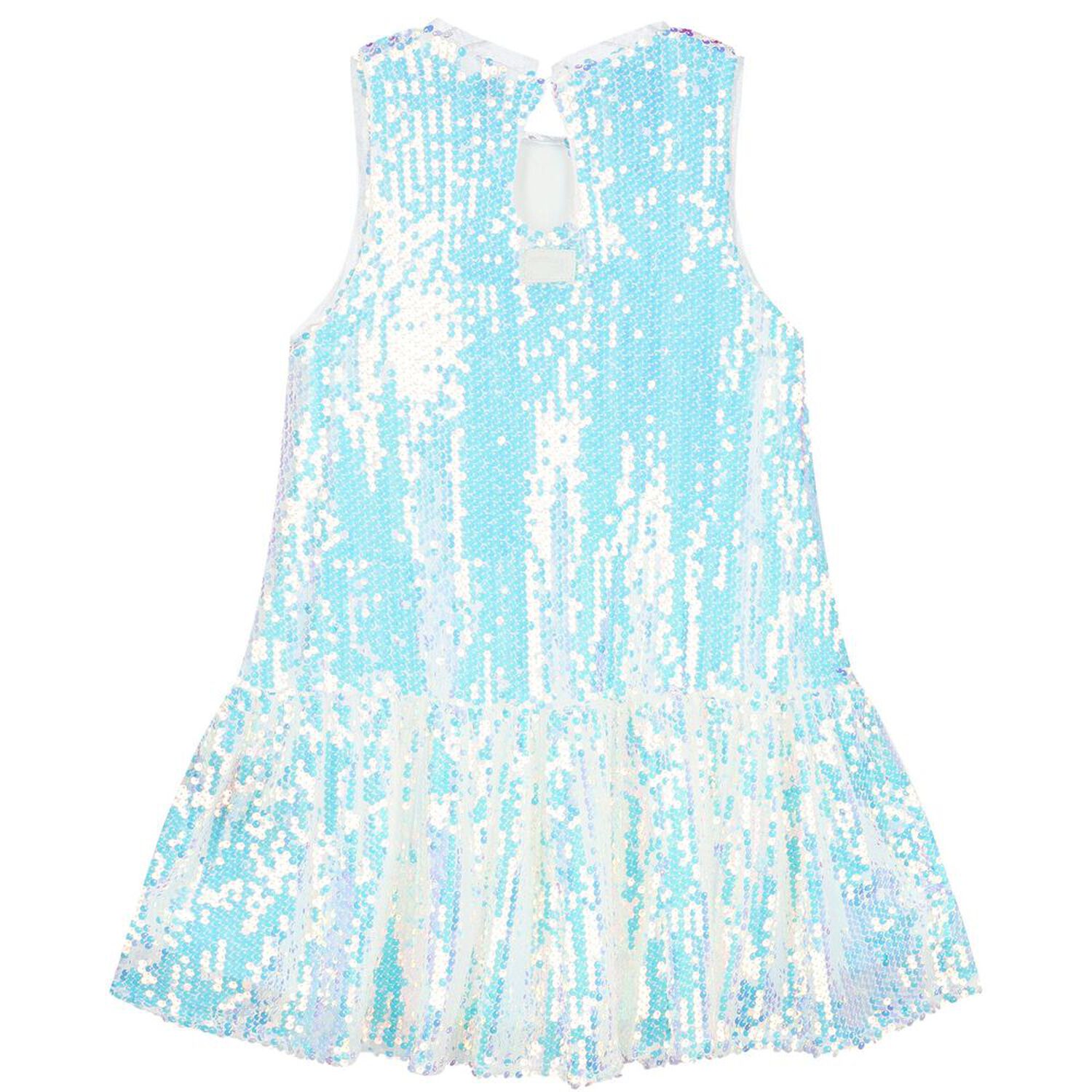 Girls Silver Embellished Sequin Dress, 2, hi-res image number null