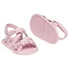Baby Girls Pink Flower Sandals , 1, hi-res