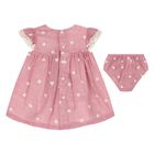 Baby Girls Red Floral Embroidered Dress Set, 2, hi-res