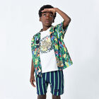 Boys Blue Striped Shorts, 1, hi-res