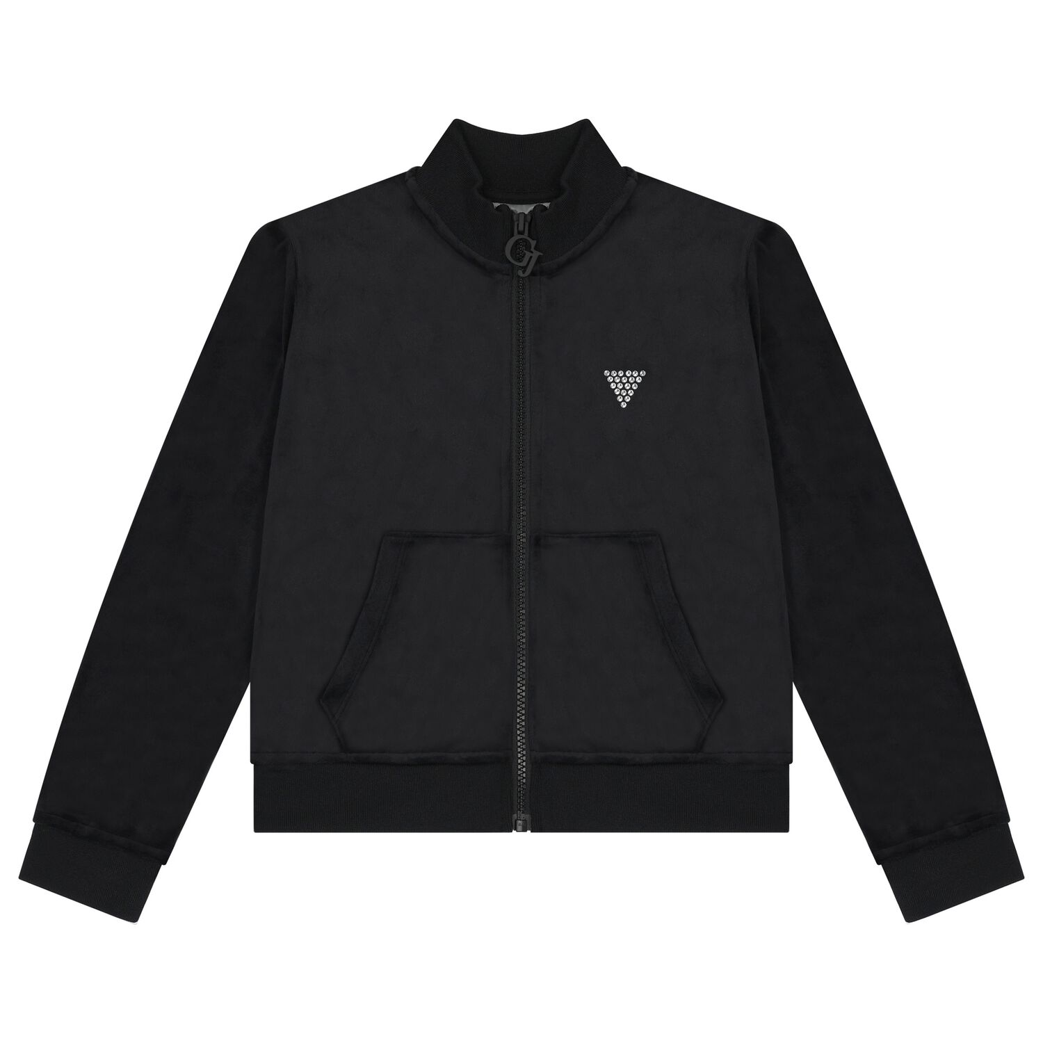 توب بنات هودي بسحاب بالشعار باللون الأسود, 1, hi-res image number null