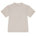 طقم شورت للأولاد بالشعار باللون البيج, 1, hi-res