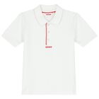 تيشيرت بولو أولاد بالشعار باللون الأبيض, 2, hi-res