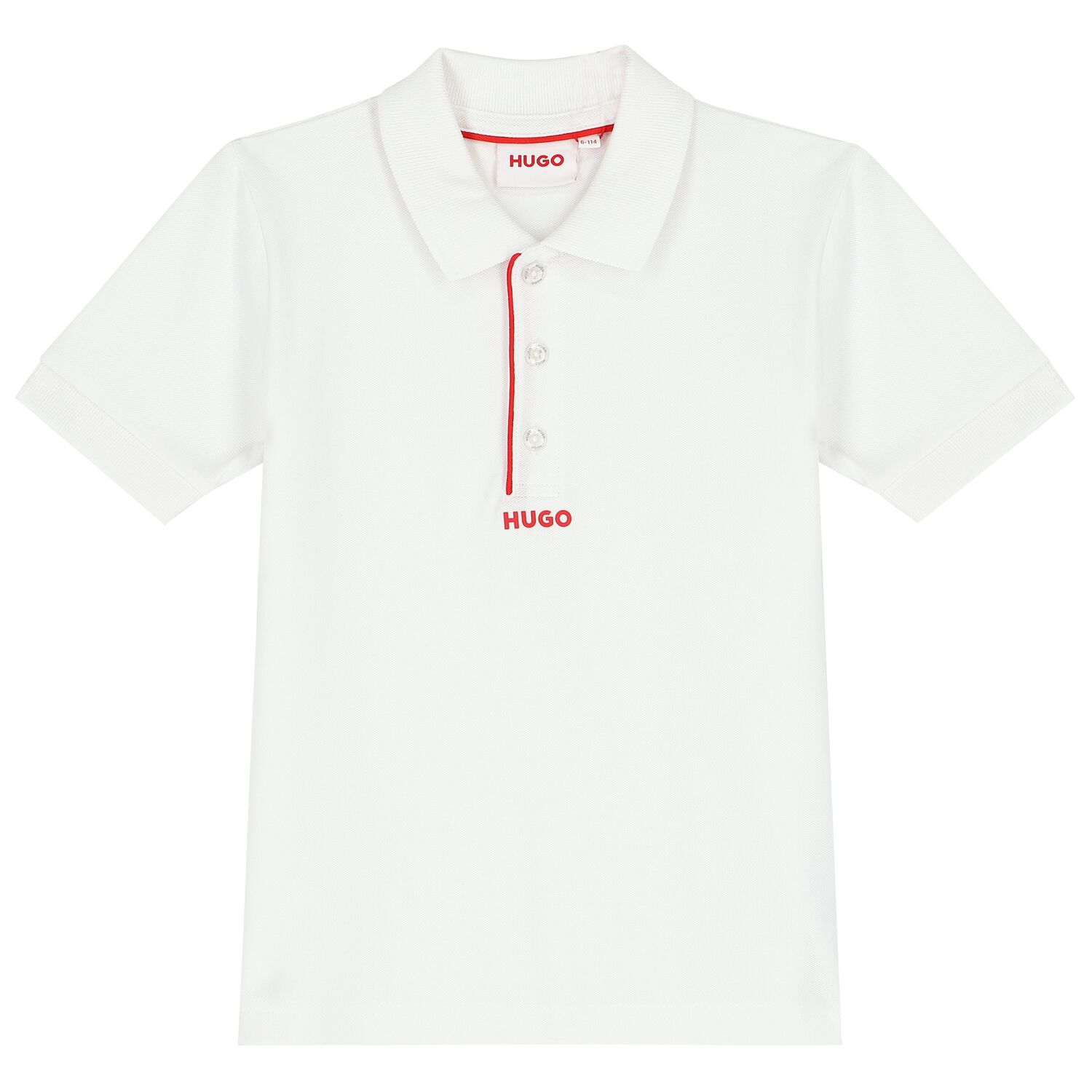 تيشيرت بولو أولاد بالشعار باللون الأبيض, 2, hi-res