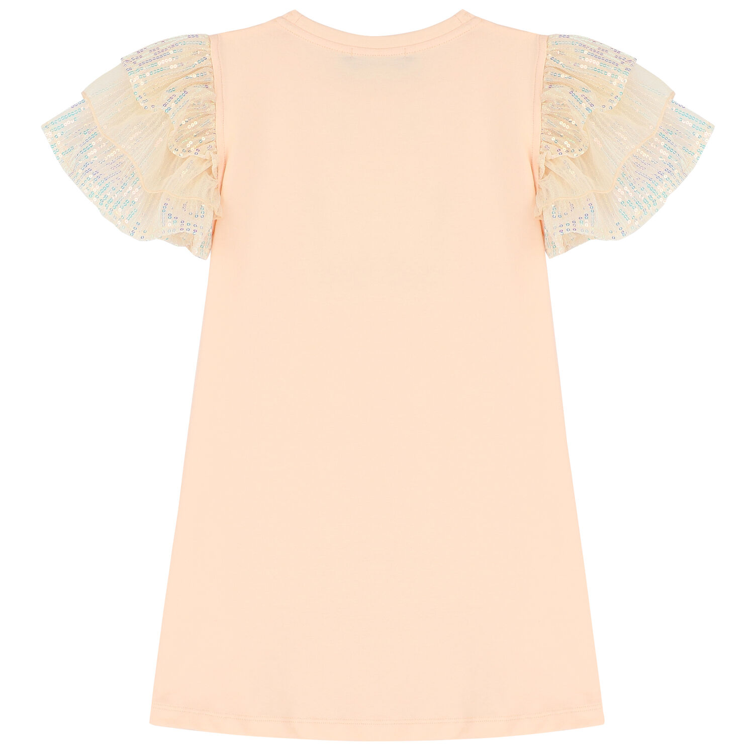 فستان بالشعار مطرز بالترتر باللون الوردي, 1, hi-res