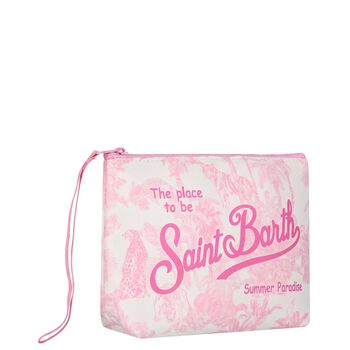 Girls White & Pink Aline Logo Jungle Pouch ( 15cm )