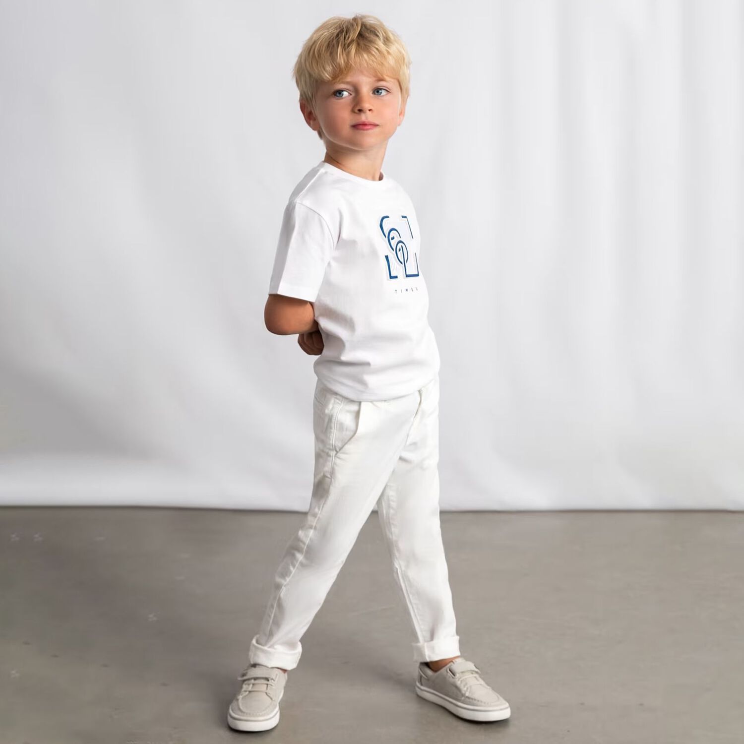 Boys Ivory Trousers, 4, hi-res
