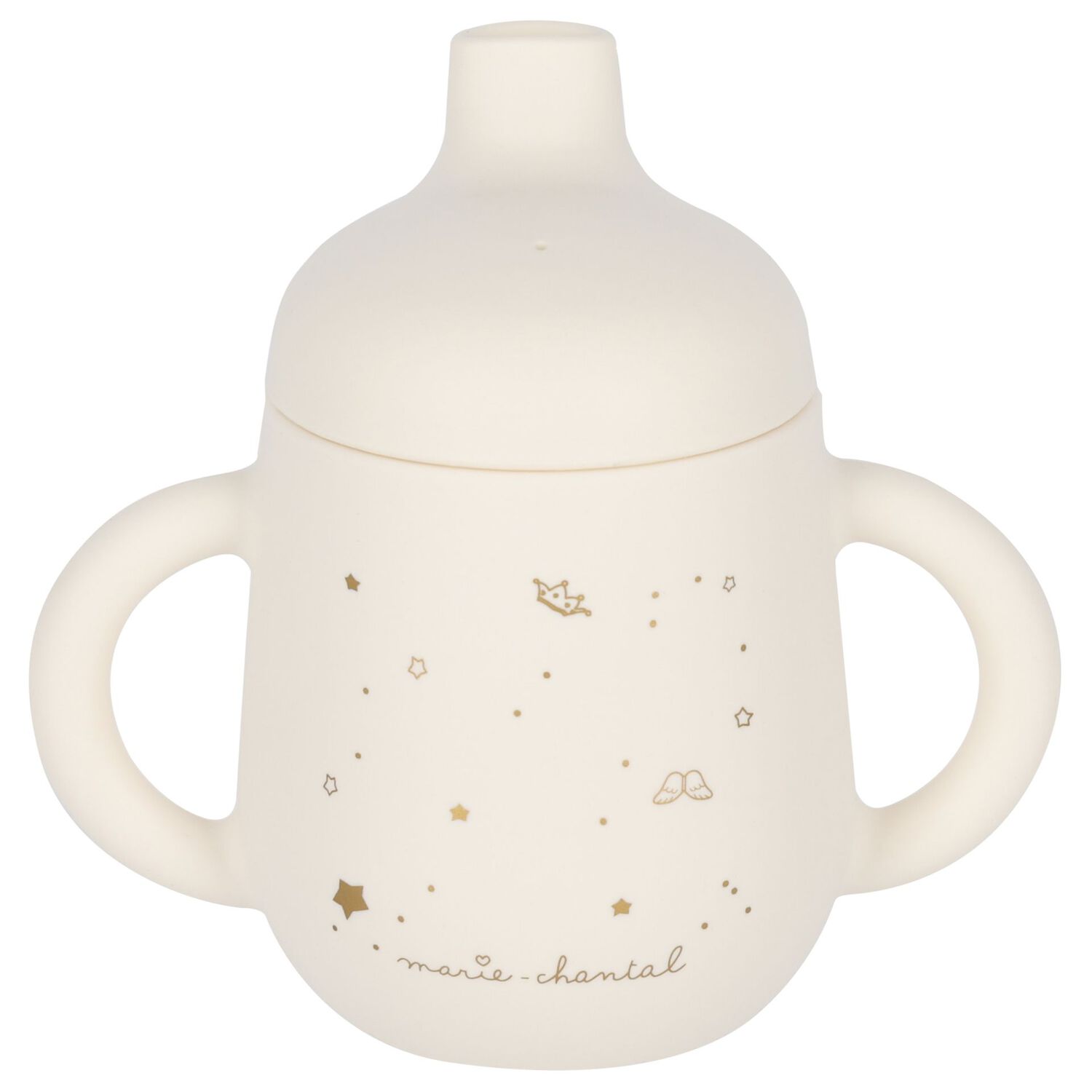 مجموعه ادوات مائده من السيليكون للاطفال بالشعار بشكل نجمه باللون العاجى , 1, hi-res