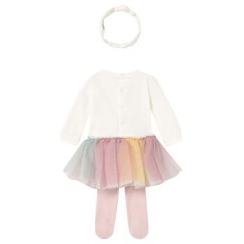 طقم بودي سوت وتوتو للبنات باللون العاجي  (3 قطع)