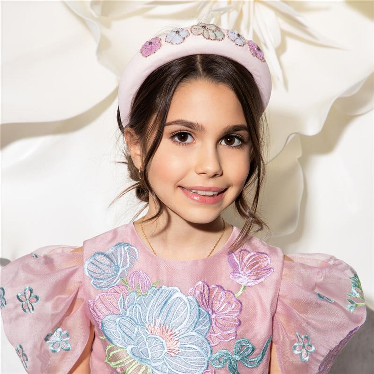 ربطة رأس بنات بطبعة الزهور باللون الزهري, 1, hi-res image number null