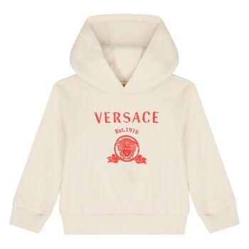 Younger Ivory Medusa Logo Hooded Top