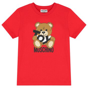 Red Teddy Bear Logo T-Shirt
