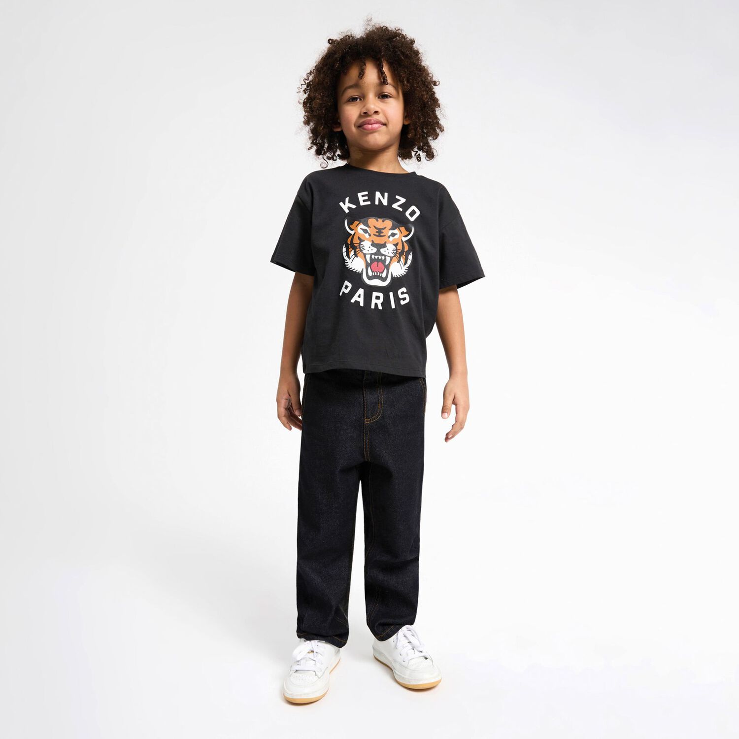 Black Lucky Tiger Logo T-Shirt, 1, hi-res image number null