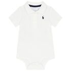 Baby Boys White Logo Bodysuit, 1, hi-res