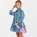 حقيبة يد بنات بالشعار وقوس قزحى باللون الوردى, 1, hi-res