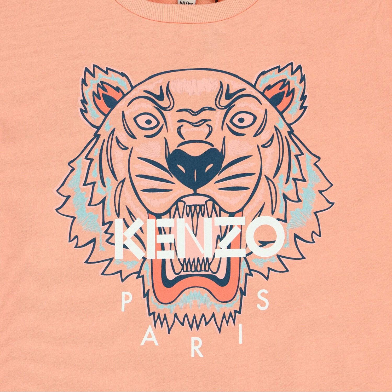 Girls Coral Tiger T-Shirt, 1, hi-res
