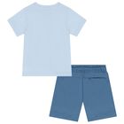 Boys Blue Turtle Shorts Set, 3, hi-res