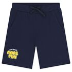 Boys Green & Navy Blue Shorts Set, 3, hi-res