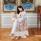 بطانية كاريه للأطفال بتصميم مونسو باللون الأزرق والوردي, 1, hi-res