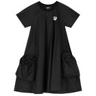Girls Black & White Logo Dress Set, 1, hi-res