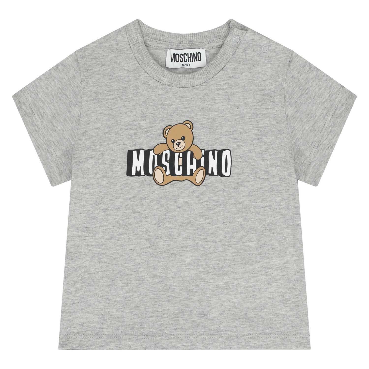 Younger Grey Teddy Bear Logo T-Shirt, 7, hi-res