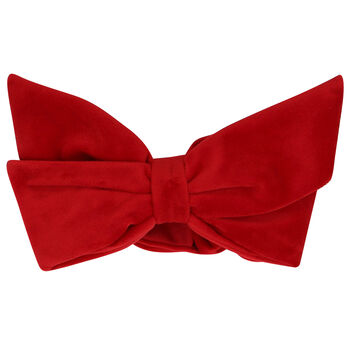 Girls Red Velvet Bow Scrunchie