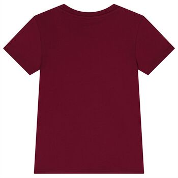 Boys Burgundy Teddy Bear Logo T-Shirt