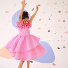 Girls Pink Ruffle Peplum Dress, 1, hi-res