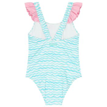 Girls Blue & White Hello Kitty Swimsuit