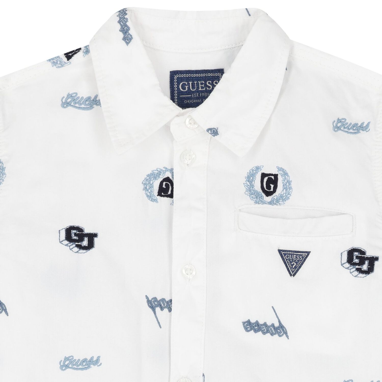 Boys White Logo Shirt, 1, hi-res image number null