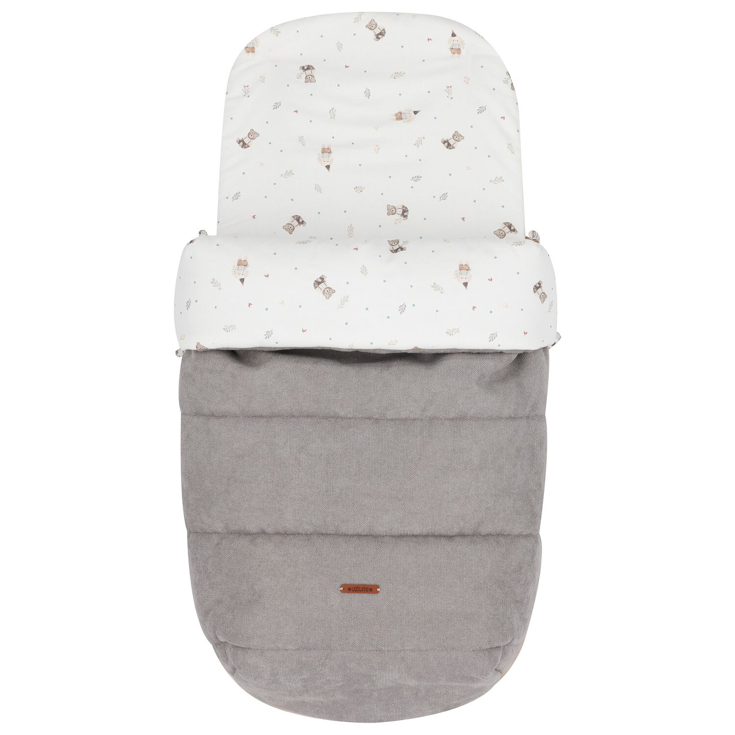 Ivory & Grey Teddy Bear Baby Nest , 1, hi-res