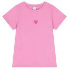 Girls Pink Heart T-Shirt, 1, hi-res