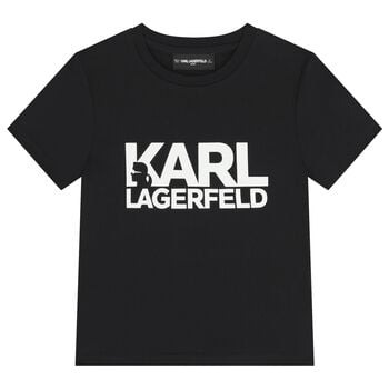 Boys Mini Me Black Logo T-Shirt