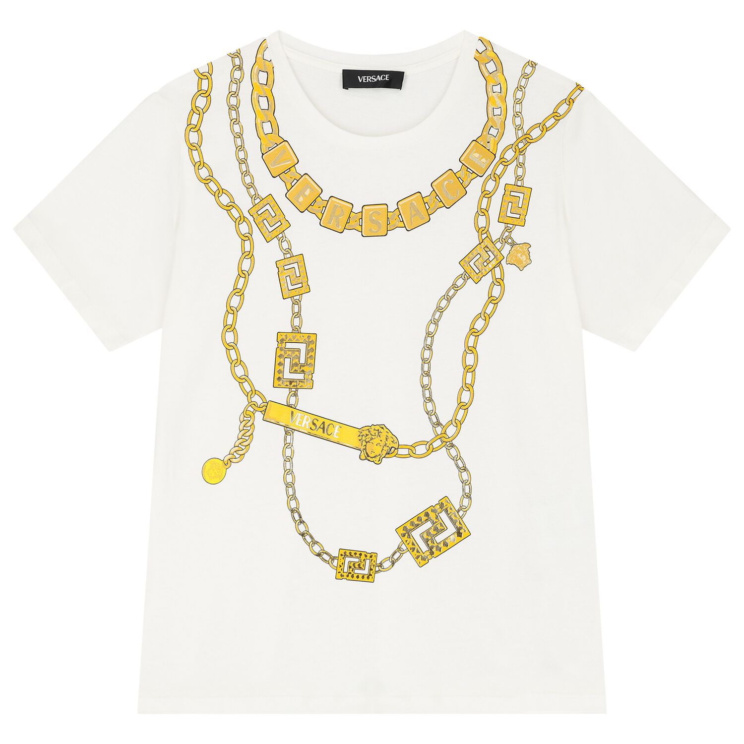 Girls Ivory Logo Chain T-Shirt, 2, hi-res