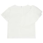 Girls White & Pink Flower Skirt Set, 1, hi-res