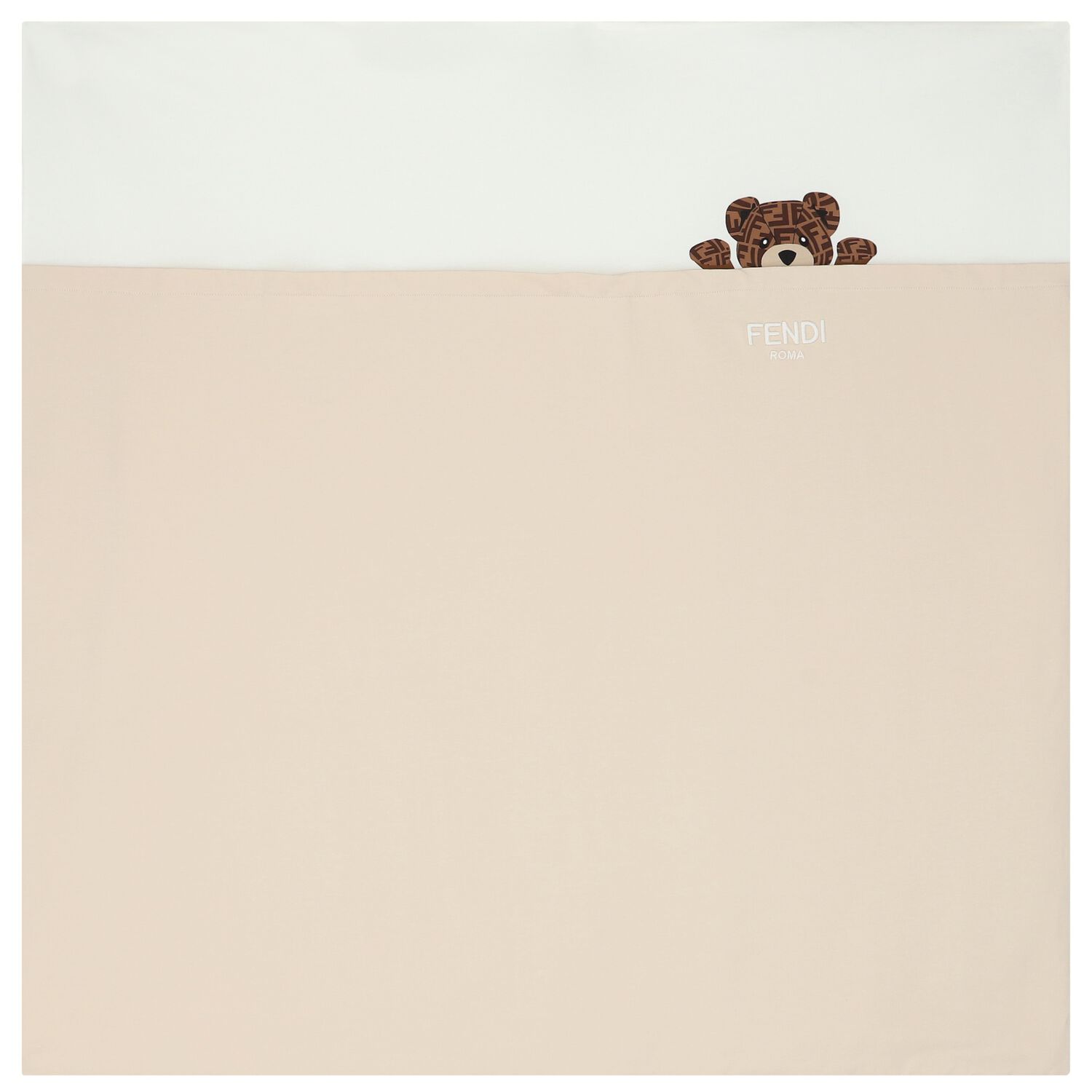 Beige & Ivory Logo Baby Blanket, 1, hi-res