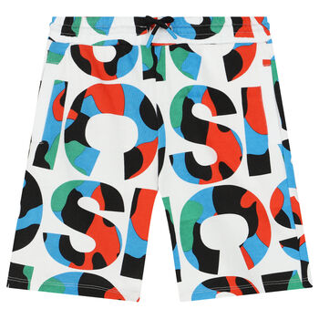 Boys White Logo Shorts