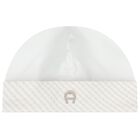 White & Beige Logo Baby Hat, 1, hi-res